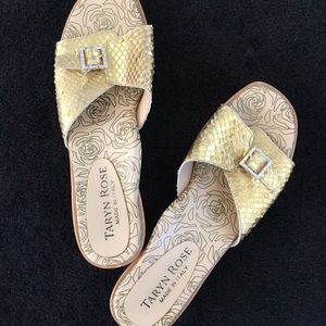 Taryn Rose Gold Snakeskin Sandals
